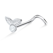 Fruit n Leaves Silver Curved Nose Stud NSKB-670